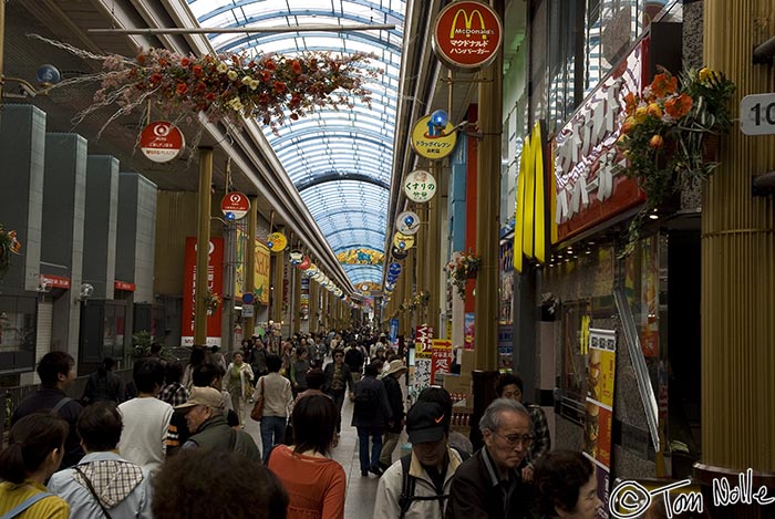 Japan_20080418_230516_188_20.jpg - Many of the Japanese shopping areas are, like this one, covered against weather and resemble a kind of protected shopping street.  Nagasaki Japan.