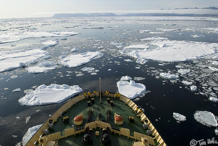 ArcticQ_20080902_133028_651_20.jpg - We continue down the Kennedy Channel between Ellesmere Island and northwest Greenland.  Pack ice is not uniformly heavy north and light south, and so we are still going through some areas of heavier ice.