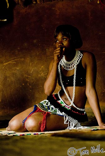 Africa_20081109_053048_694_20.jpg - A young Zulu women has "married" herself to the ancestors and pledged chastity.  Phinda Reserve, South Africa.