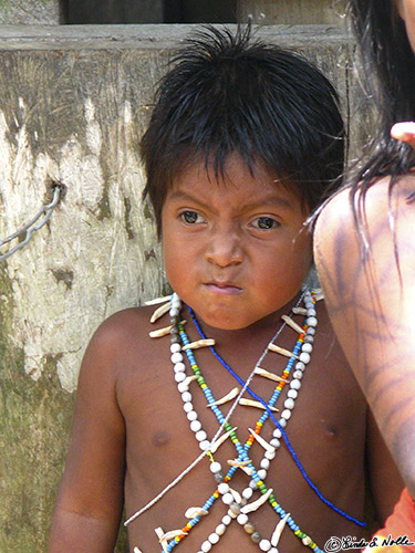 CostaRica_20100319_125200_077_S.jpg - A little Embera boy strikes a fierce pose.  Darien, Panama.