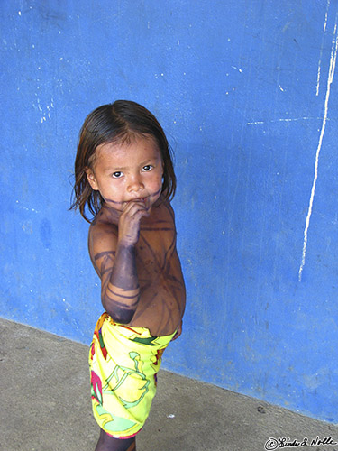 CostaRica_20100319_125922_078_S.jpg - A little Embera girl looks shyly at the tourists as we invade their village.  Darien, Panama.