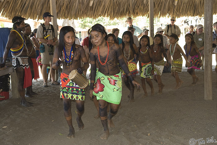 CostaRica_20100319_131328_881_20.jpg - Embera villagers put on a dance demonstration for us.  Playa de Muerto, Darien, Panama.