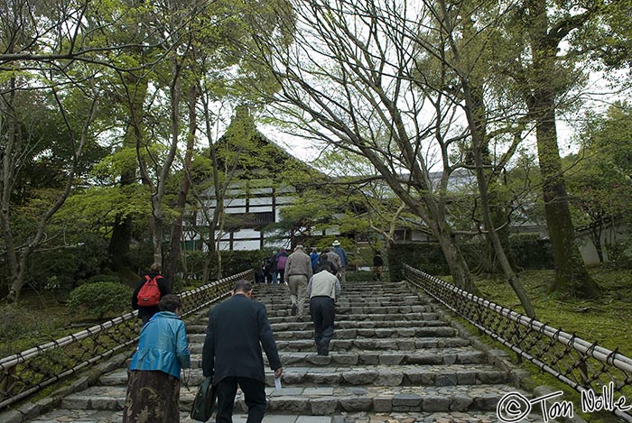 Japan_20080410_215624_054_20.jpg - Stairs lead to a famous tea house that is part of the Rokuon-Ji temple complex Kyoto Japan.