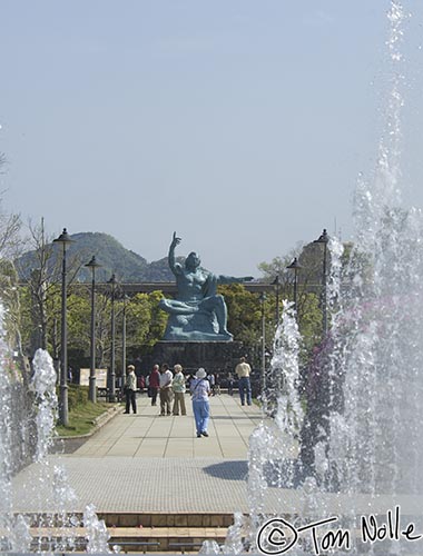 Japan_20080418_203830_389_2X.jpg - The statue in the Peace Park seen from the foundain.  Nagasaki Japan.