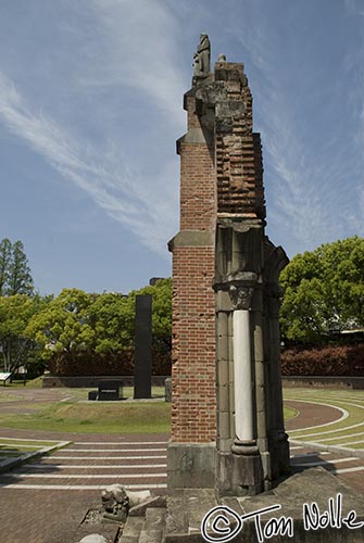 Japan_20080418_220536_175_20.jpg - The remains of a church, whose position relative to the ground zero monument make it clear why so little is left.  Ironically, Nagasaki was a center of Christianity in Japan.  Nagasaki Japan.