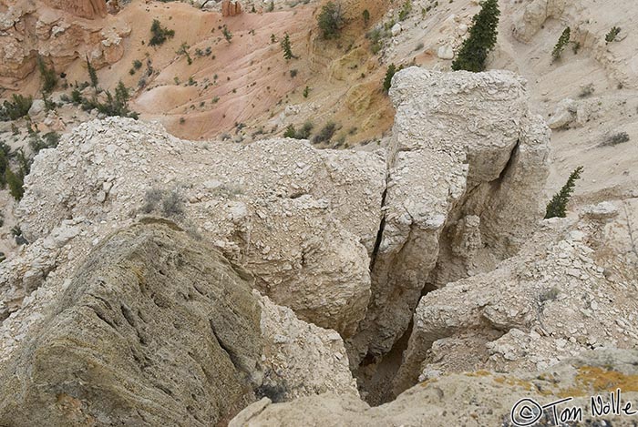 Canyonlands_20080526_173100_710_20.jpg - This closeup of a hoodoo top shows the sedimentary rock aggregate and a part of a harder capstone.  Bryce Canyon Utah.