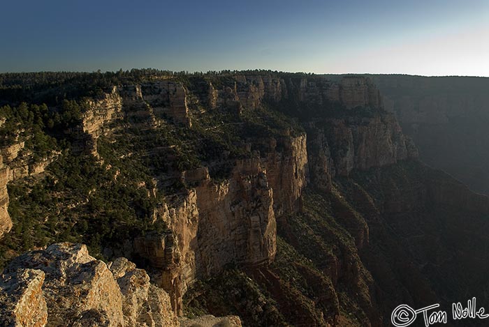 Canyonlands_20080531_090216_408_20.jpg - Cliffs seem to march into the distance as the sun rises at Grand Canyon North Rim, Arizona.