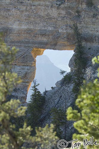 Canyonlands_20080531_091254_989_2X.jpg - Sunlight touches a hole in the rim wall of Grand Canyon North Rim, Arizona.