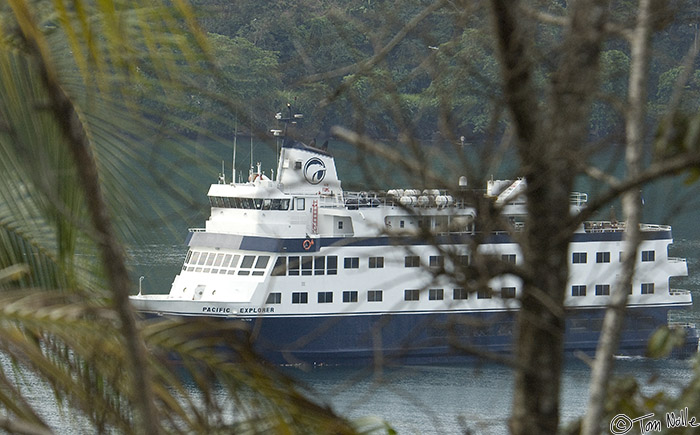 CostaRica_20100318_090554_869_2X.jpg - The Pacific Explorer waits for us in the harbor at Portobelo Panama.